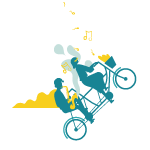 vélo festif musical illustration